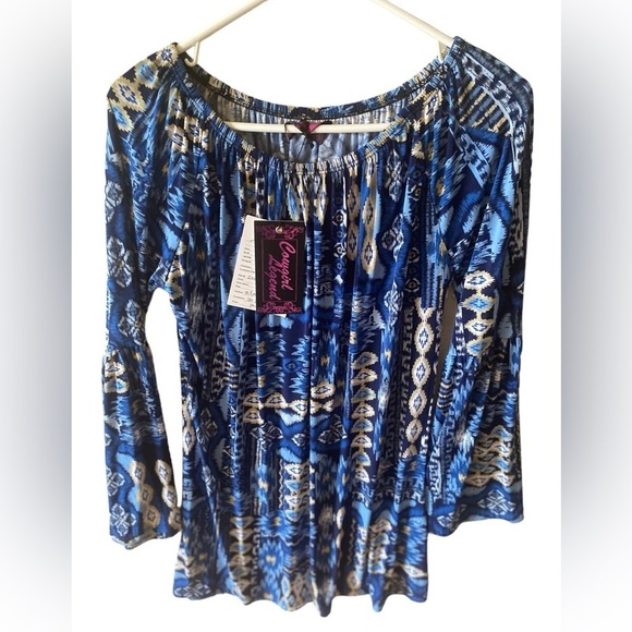 Tops - Cowgirl Legend Western Top Women's Medium Multicolor Bohemian Blouse NWOT